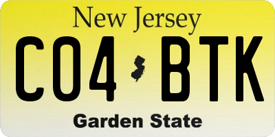 NJ license plate C04BTK