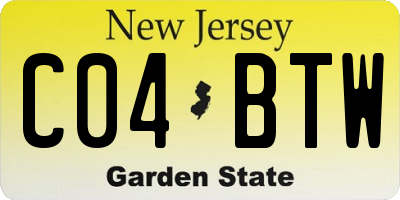 NJ license plate C04BTW