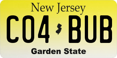 NJ license plate C04BUB