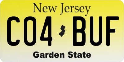 NJ license plate C04BUF