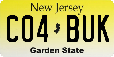 NJ license plate C04BUK