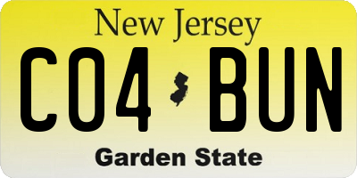 NJ license plate C04BUN