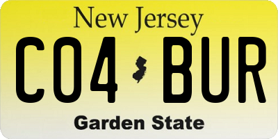 NJ license plate C04BUR