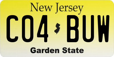 NJ license plate C04BUW