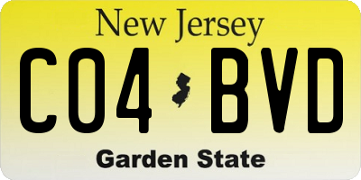 NJ license plate C04BVD