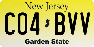 NJ license plate C04BVV