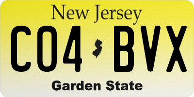NJ license plate C04BVX