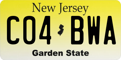 NJ license plate C04BWA