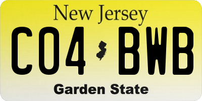 NJ license plate C04BWB