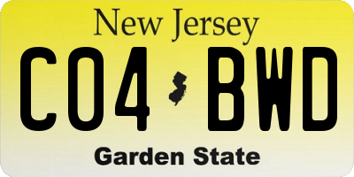 NJ license plate C04BWD