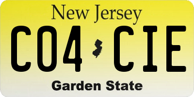 NJ license plate C04CIE
