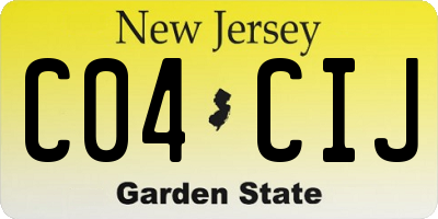 NJ license plate C04CIJ