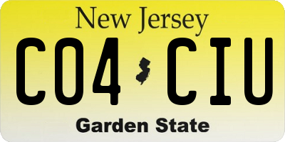NJ license plate C04CIU