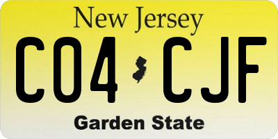 NJ license plate C04CJF