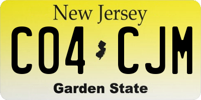 NJ license plate C04CJM