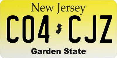 NJ license plate C04CJZ