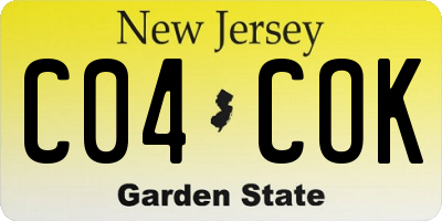 NJ license plate C04COK