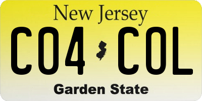 NJ license plate C04COL