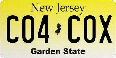 NJ license plate C04COX