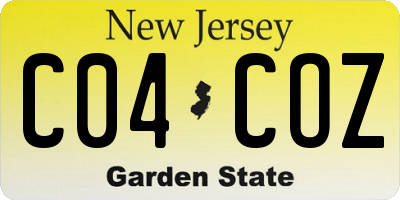 NJ license plate C04COZ