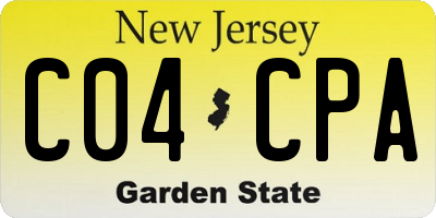 NJ license plate C04CPA