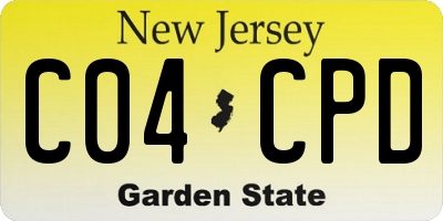 NJ license plate C04CPD