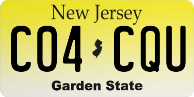 NJ license plate C04CQU