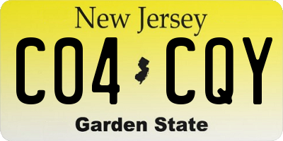 NJ license plate C04CQY