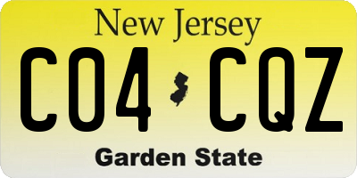 NJ license plate C04CQZ