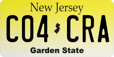 NJ license plate C04CRA