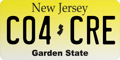 NJ license plate C04CRE
