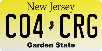 NJ license plate C04CRG