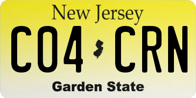 NJ license plate C04CRN