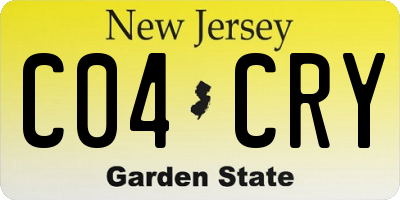 NJ license plate C04CRY