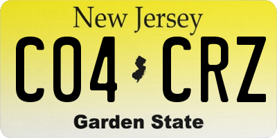 NJ license plate C04CRZ