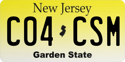 NJ license plate C04CSM