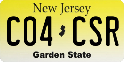 NJ license plate C04CSR