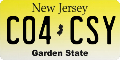 NJ license plate C04CSY
