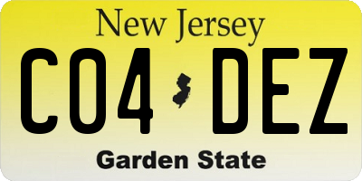 NJ license plate C04DEZ