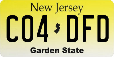 NJ license plate C04DFD