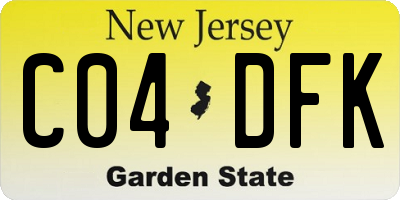 NJ license plate C04DFK