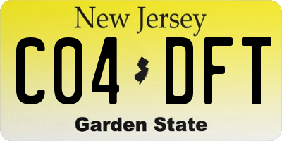 NJ license plate C04DFT
