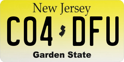 NJ license plate C04DFU