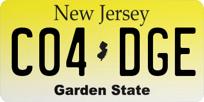 NJ license plate C04DGE