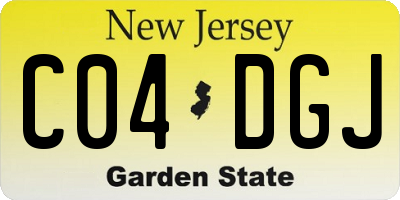 NJ license plate C04DGJ