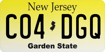 NJ license plate C04DGQ