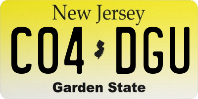 NJ license plate C04DGU
