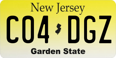 NJ license plate C04DGZ