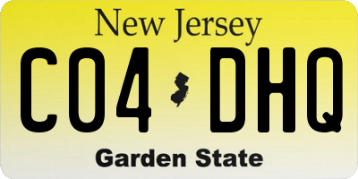 NJ license plate C04DHQ