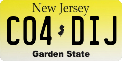 NJ license plate C04DIJ